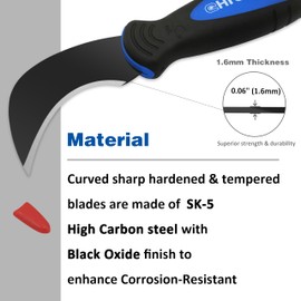 CHILI Tools 2PC. Linoleum Knife with SK-5 Hardened Carbon Steel Blade and Safe Material Rubber Handle for Flooring, Vinyl Flooring, Linoleum, Cutting Wallpaper, Made In Taiwan