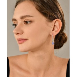 YL Infinity Earrings 925 Sterling Silver Knot Earrings 12 Birthstone Cubic Zirconia Jewellery Gifts for Women Mother Girlfriend, Silver, Alexandrite