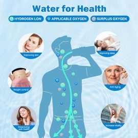 DVONE Wasserstoff Wasserflasche, PHHS Elektrolyse-Technik Tragbarer Wasserstoff-Wasserflaschen-Generator 3Min Schnelle Elektrolyse 1200-1400PPB für Reisen, Übung, Geschenk für Liebe