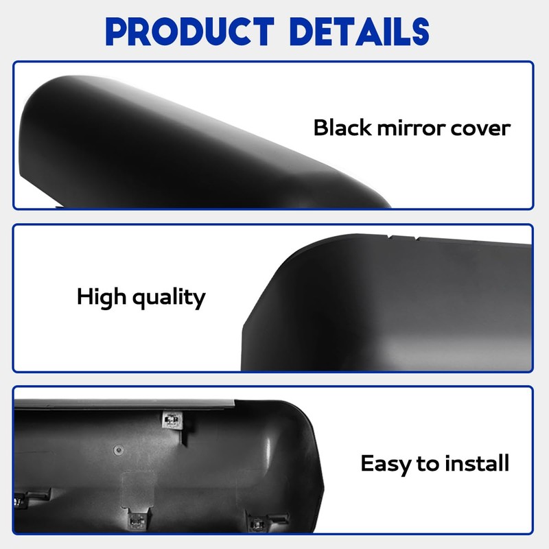 Door Mirror Black Cover fit for 2013-2022 Peterbilt 579 Truck