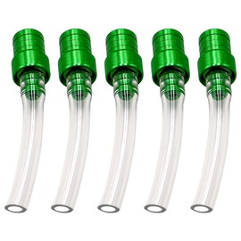 Taiss 5PCS Motorcycle Gas Cap (Green) Gas Fuel Tank Cap Vent, Breathing Tube Hose Two-Way Fuel-Saving Breather Cap, Suitable For All Off-Road Motorcycles, ATVs.F-008-GR-5P
