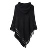 Ferand Ladies' Hooded Cape with Fringed Hem, Crochet Poncho Knitting