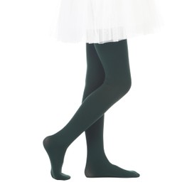 Paralinda Girls Semi-Opaque Tights 50 Den (6-8, Forest Green)