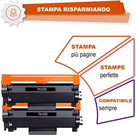 INKPACT Toner with Chip Compatible for Brother TN1050 TN-1050 Cartridges for DCP-1612W HL-1110 HL-1210W HL-1112 HL-1212W DCP-1510 DCP-1610W MFC-1810 MFC-1910W DCP-1512 (Black, 2-Pack)