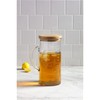 Mud Pie Drink Pitcher Wood Lid, Glass, 79 oz