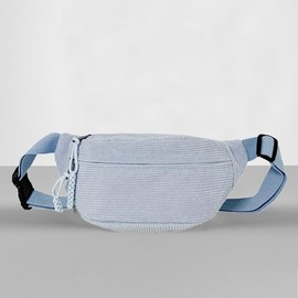 Fashionable Corduroy Shoulder Crossbody Bag for Women Stylish Waist Bag Convenient Fanny Pack Chest Bags for Casual Outings - Color: Blue