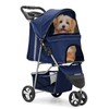 MoNiBloom 3 Wheels Pet Stroller, Foldable Dog Cat Cage Jogger