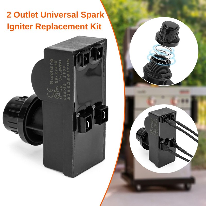 onlyfire 2 Outlet Universal Spark Igniter Replacement Kit for Charbroil,