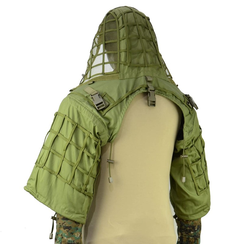 LytHarvest Ghillie Suit Foundation, Tactical Sniper Coats/Viper Hoods (Brown)