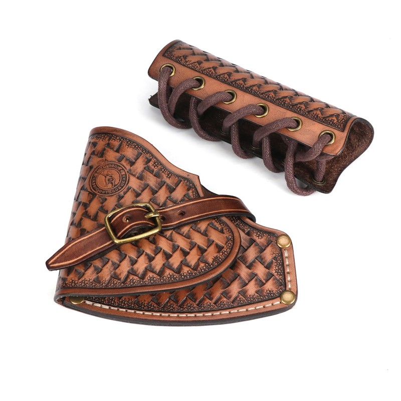 Tourbon Outdoors Leather Axe Head Cover Handle Guard Collar Protector