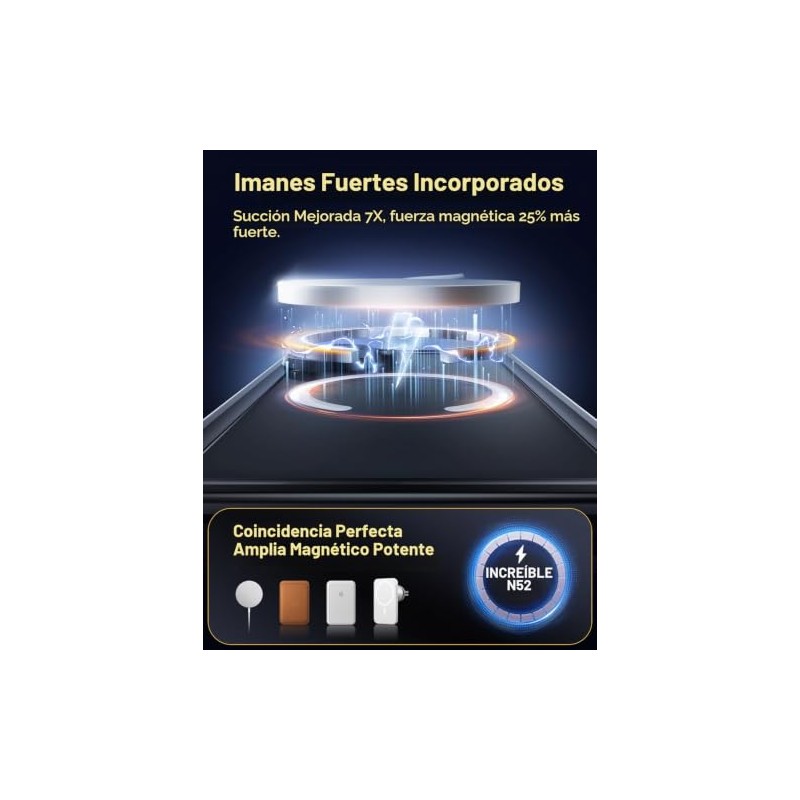 Lanhiem Funda Magnética Iphone Impermeable Protector Pantalla Integrado Protección Cámara