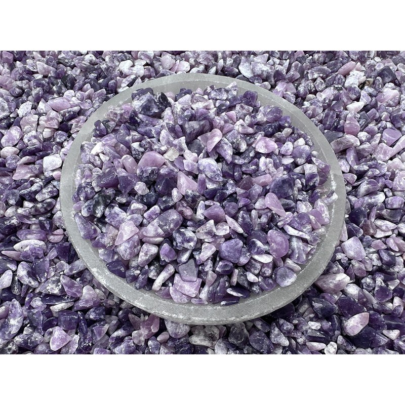 Lepidolite Chips – Natural Mini Lepidolite Stones, Crushed Undrilled Lepidolite,