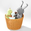 Woven Plastic Bicycle Basket with 2 Adjustable Leather Straps, Handwoven