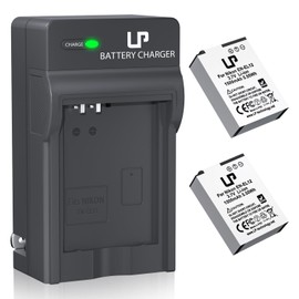 LP EN-EL12 Battery Charger Pack, 2-Pack 1500mAh Batteries for Nikon Coolpix A1000, B600, Coolpix AW130, A900, W300, S1200pj, S9900, S9500, S9300, S9200, S8200, S6300, S6200, S6100, S800C, S710, S70