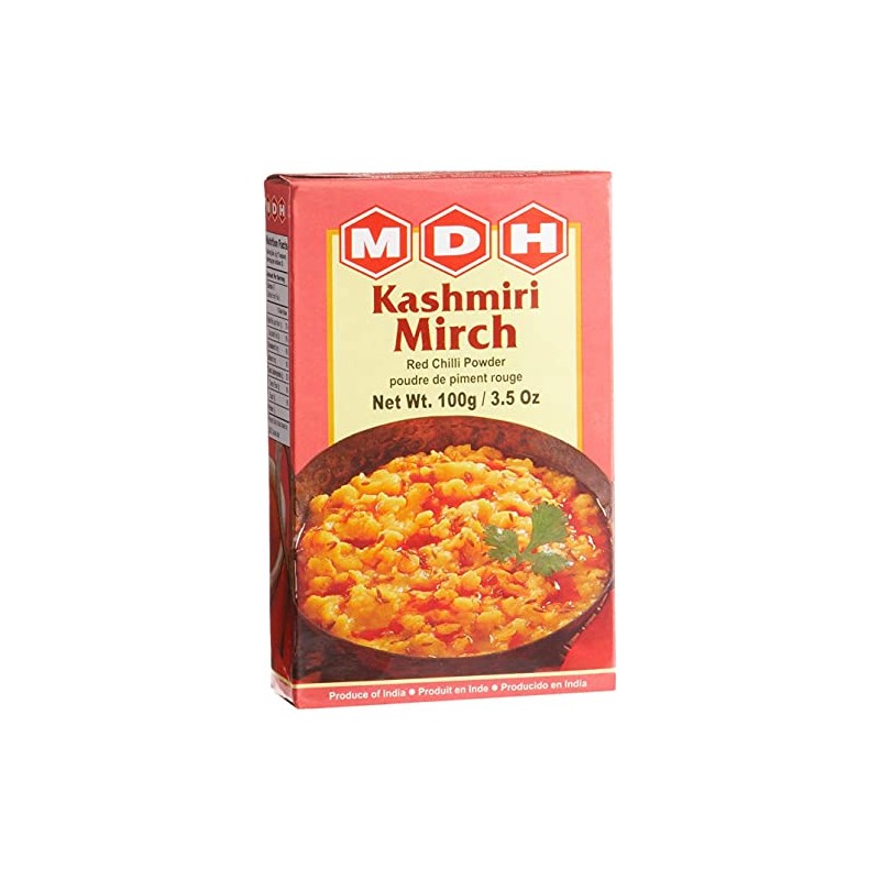 MDH Kashmiri Mirch (Red Chilli Powder), 3.5-Ounce Boxes (Pack of