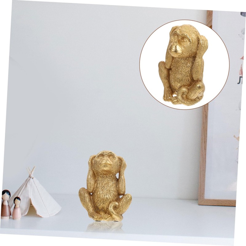 MAGICLULU Resin Monkey Adornment Monkey Decor for Office Tabletop Resin