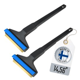 Ice Scraper Long Handle 2 Pack Car Ice Scraper Brass Blade 14,5 inch Ice Scraper for Car Snow Scraper Ice Scrapers for Car Windshield Original Murska Europe (2-Pack L&P A055 Black Blue)