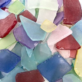 Tumbler Home Sea Glass for Crafts, Beach Glass for Crafts, Aquarium Decor Vase Filler, Smooth Recycled Seaglass Rocks, Bulk Seaglass Crafting Supplies DIY Art, Jewelry, Christmas Tree (Assorted-24oz)