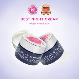 Ella & Jo Relax & Renew Night Cream: Hydrating, Anti-Aging Moisturiser with Bakuchiol, A Plant-Based Retinol, Peptides + Hyaluronic Acid - Plumps Fine Lines, Stimulates Skin Repair and Renewal - 50ml