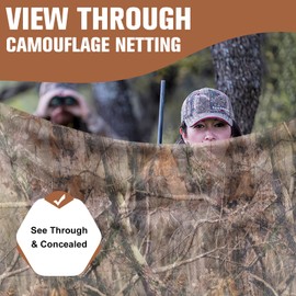 Camohute Camo Netting, Camouflage Netting, Quiet Mesh Sunshade, Fence Canopy Nets, See Through, Lightweight, Great for Concealment, Hunting, Shooting, Tree Stand, Car Cover, Photography, Decoration