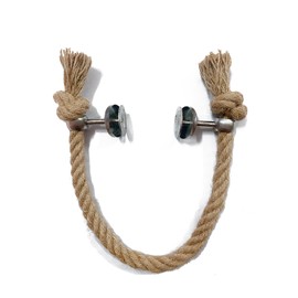 Perfeso.L Nautical Rope Towel Holder - Coastal Towel Rack with Knot Bathroom Decor Wall Mount Towel Bar Bathroom Accessories, Rustic Silver Stainless Steel 26''