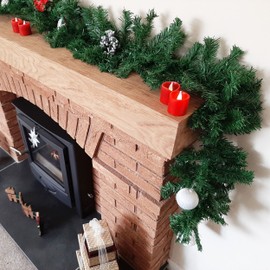 Shop4allsorts Christmas garland decoration - premier plain artificial tree garland - stair fireplace garland - christmas decoration - 270cm 2.7m x 20cm