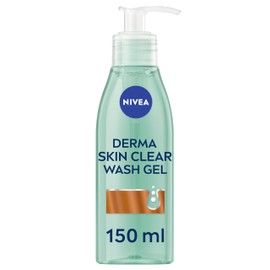 NIVEA NIVEA Derma Skin Clear Wash Gel (150ml), Deep Cleansing Salicylic Acid Face Wash Enriched with Niacinamide to Cleanse Pores and Remove Impurities, For Blemish-Prone Skin