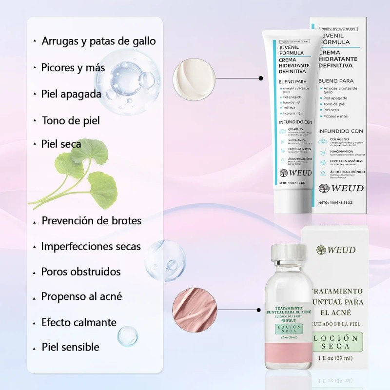 Tratamiento Seca Antiacné 4pc Pore Facial Crema Hidratante