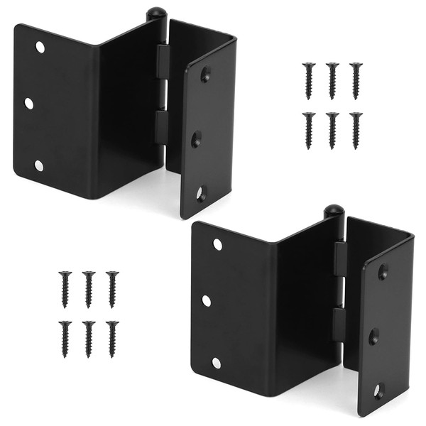 QWORK 3.5-Inch Expandable Door Hinges, Offset Hinges Pivot Door Hardware,