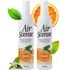 Air Scense Air Freshener Deodorizer Room Spray for Bathroom & Home, Essential Oils, Natural Orange- 7 fl oz (2-Pack)