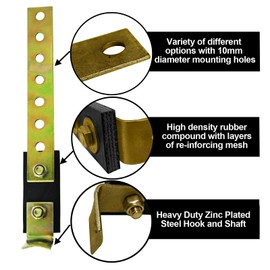 E-TECH Heavy Duty Exhaust Mount Hook & Support with Rubber Knuckle Joint - Universal