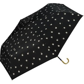 [2023] Wpc. 801-17387-102 Parasol Light Shielding Gold Line Margaret Mini Black Folding Umbrella, 21.7 inches (55 cm), Women's, For Rain or Shine, Light Shade, UV Protection, 100% Floral, Natural,
