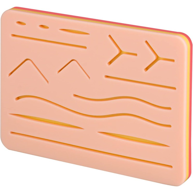 Suture Practice Pad 3-Layer Silicone with 14 Pre-Cut Wounds –