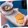 FUNOMOCYA Fashionable Ceramic Bowl Handle Salad Bowl for Kitchen Restaurant