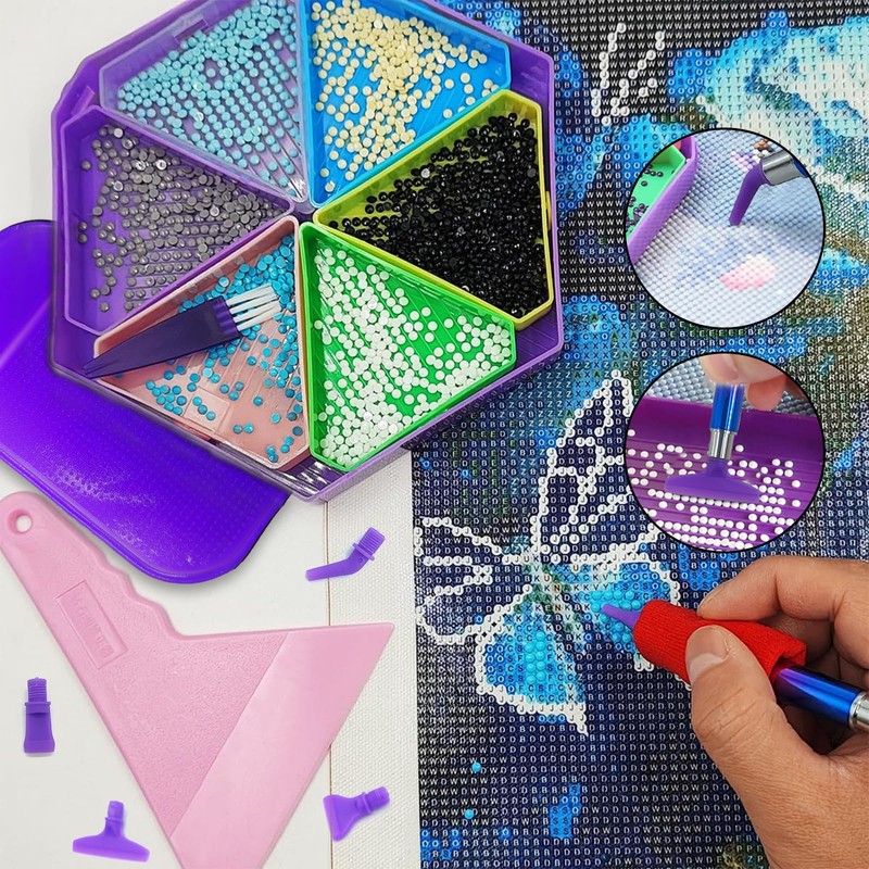 26Pcs Diamond Art Painting Tray Kits, Diamond Art Painting Pens