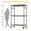 ULIFHOME P1 Rolling Clothing Rack with Lockable Wheels, Heavy-Duty Garment