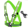 LED Reflective Safety Vest Adjustable USB Rechargeable Vest Warning Vest