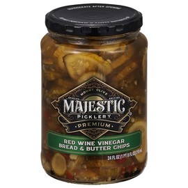 Mt Olive, Majestic Picklery Premium Red Wine Vinegar Bread Butter Chips, 24 Fl Oz