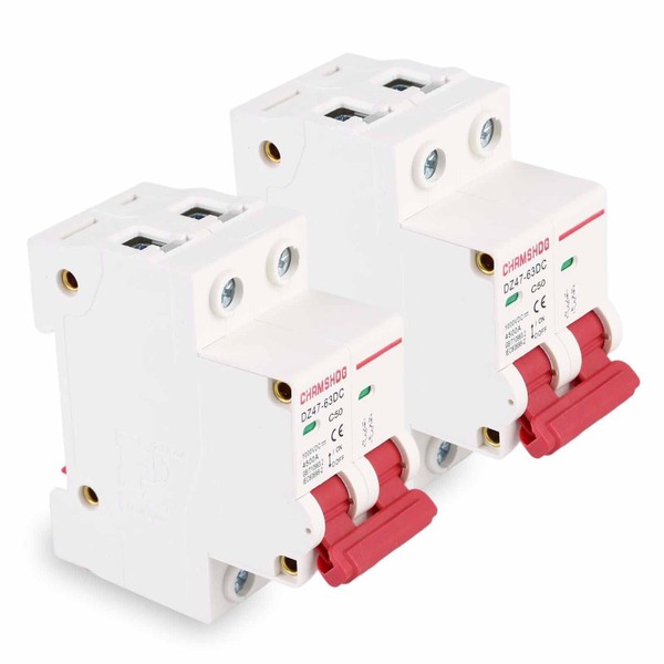 Vegena Pack of 2 DC Isolator Switches, Circuit Breakers, DZ47-50Z-2P,