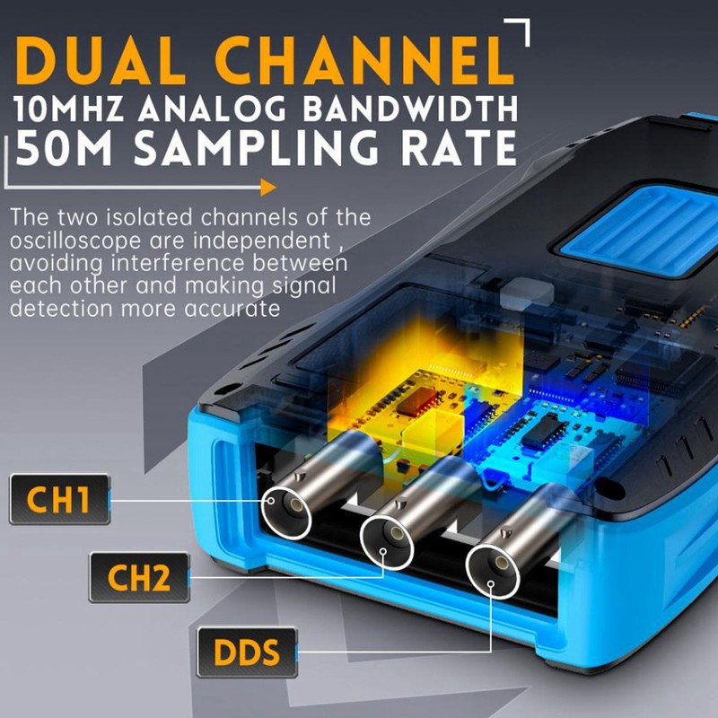 Oscilloscope Multimeter Waveform Generator 3 in 1 Handheld Digital Signal