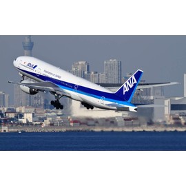 Painting Style Wallpaper Poster (Removable Seal Type) ANA Boeing 777-300 (773A) Start Operation in 2005 ANA All-Nippon Air BOEING Caracro B777-006W2 (Wide Edition, 23.8 x 14.8 inches (603 x 376 mm), Architectural Wallpaper + Weather Resistant Paint <Made