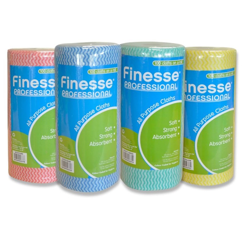Finesse Professional All Purpose Cloths, Roll of 100 | Soft,