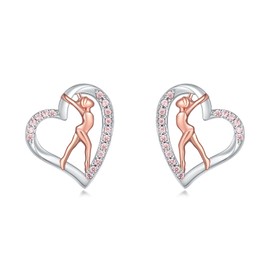 925 Sterling Silver Gymnastics Stud Earrings for Daughter Gymnastics Gifts for Girls USA Gymnast Earrings Jewelry Gift Gymnastics Sport Earrings Fashion Jewelry for Granddaughter Christmas Gift, Sterling Silver, No Gemstone