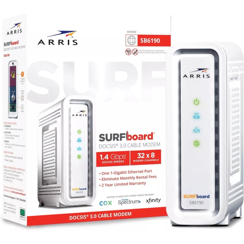 ARRIS® Surfboard® SB6190 Cable Modem, White