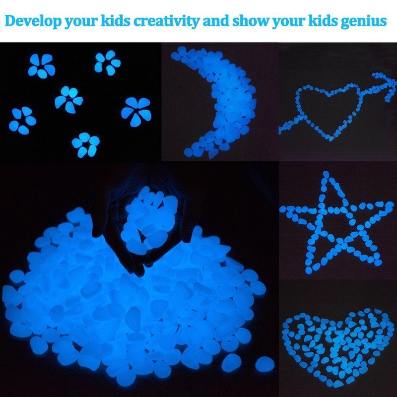 Glow Stones, Glowing in The Dark Pebbles 150pcs for Walkways,