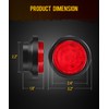 Partsam 8Pcs 2.5 inch Red/Amber 12LED Flow Feature Round Side