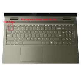 Yuomik Silicone Keyboard Cover Compatible with Lenovo ideaPad Flex 5 5i 16", Lenovo Yoga 7 7i 16", Yoga 7i 15.6", ideaPad 3 3i 5 5i 15.6", ideaPad Slim 5 5i 16", Lenovo V15 G4 G3 15.6" (White & Blue)