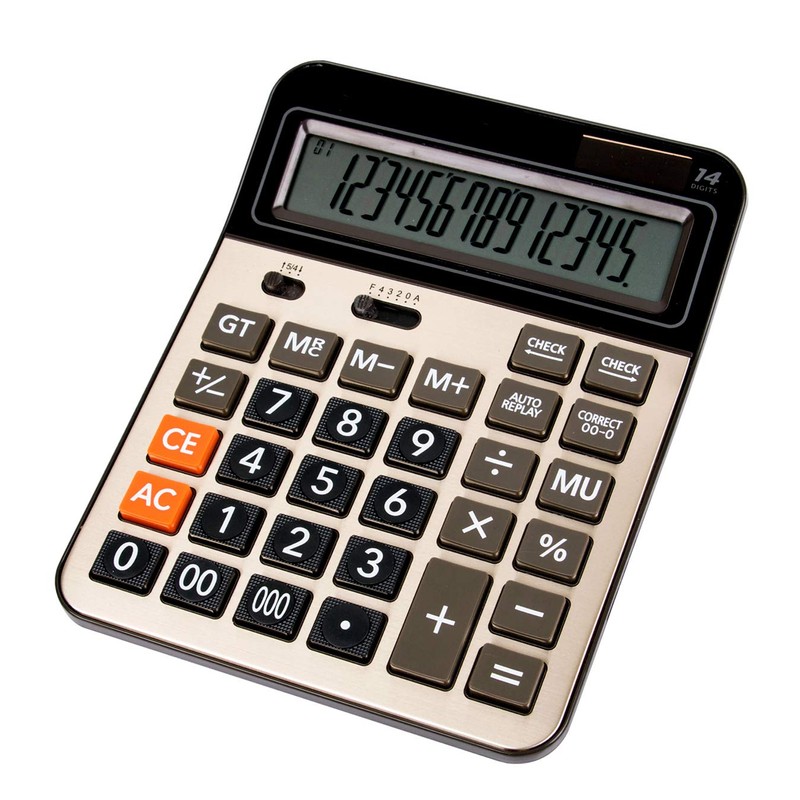 Mengshen Großer Rechner Solarbatterie Dual Power (Gold)