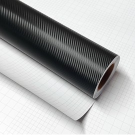 DIYAH 3D Black Carbon Fiber Film Twill Weave Vinyl Sheet Roll Wrap DIY Decals (12" X 120" / 1 FT X 10 FT)