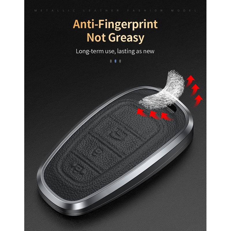 HIBEYO Smart Car Key Case Suitable for Hyundai Protective Leather